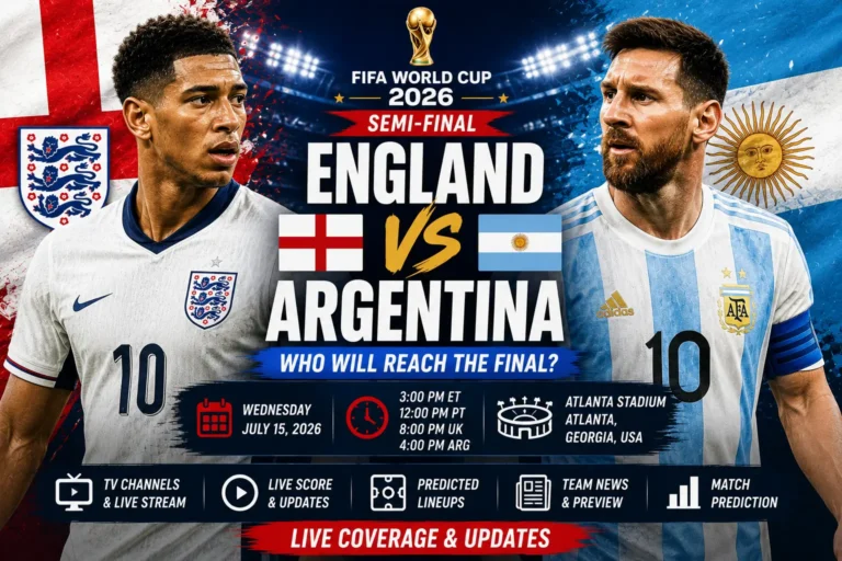 England vs Argentina World Cup 2026 semi-final live stream guide at Atlanta Stadium