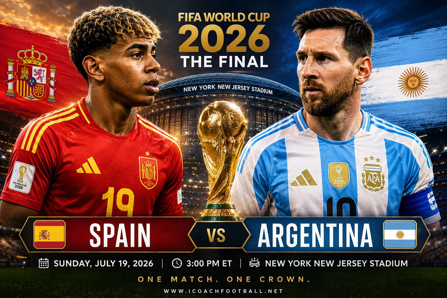 Watch Spain vs Argentina Online World Cup 2026 Final at New York New Jersey Stadium