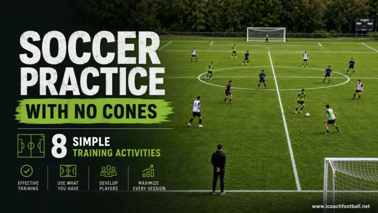 Soccer players completing a full practice using permanent field markings instead of cones.