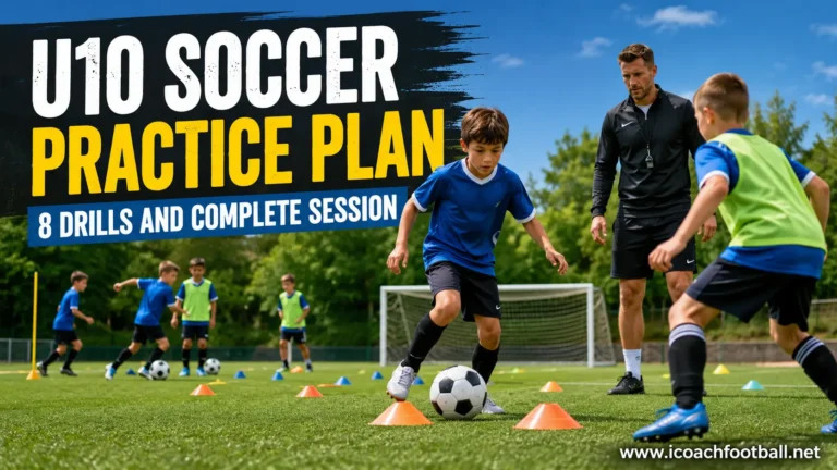 U10 Soccer Practice Plan: 8 Drills and a Complete Session 16 U10 soccer players completing a structured session with passing, rondos, overloads, possession and small-sided games.