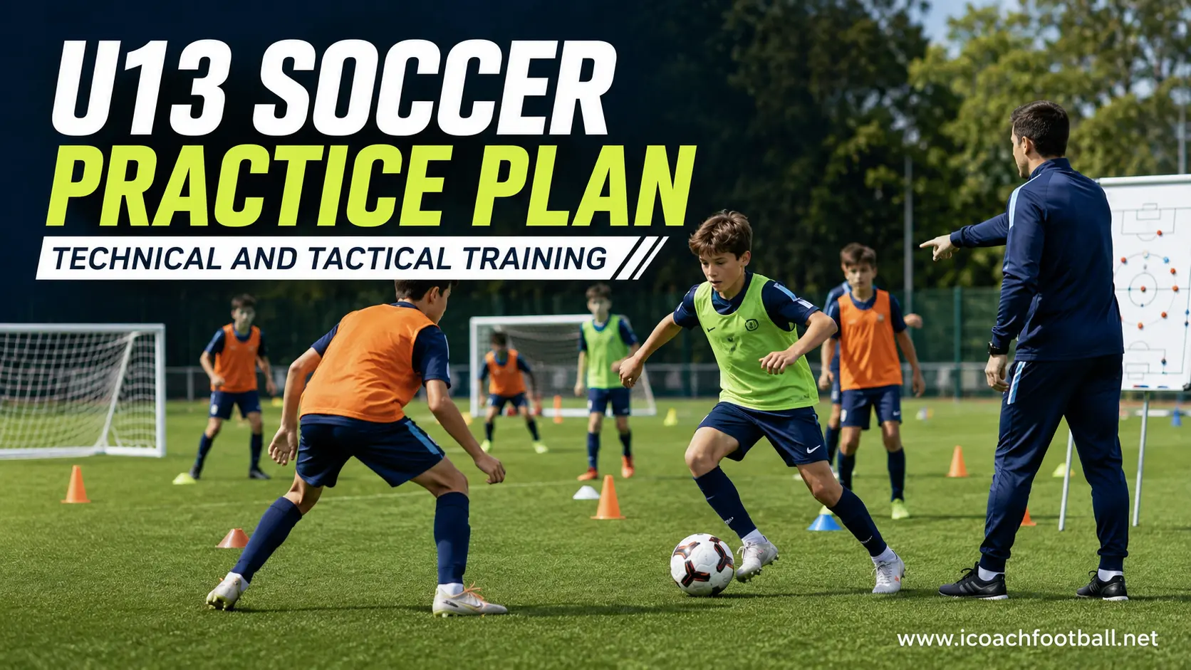 U13 Soccer Practice Plan: Technical and Tactical Training 1 U13 soccer players completing a progressive technical and tactical session with positional play, build-up and pressing.